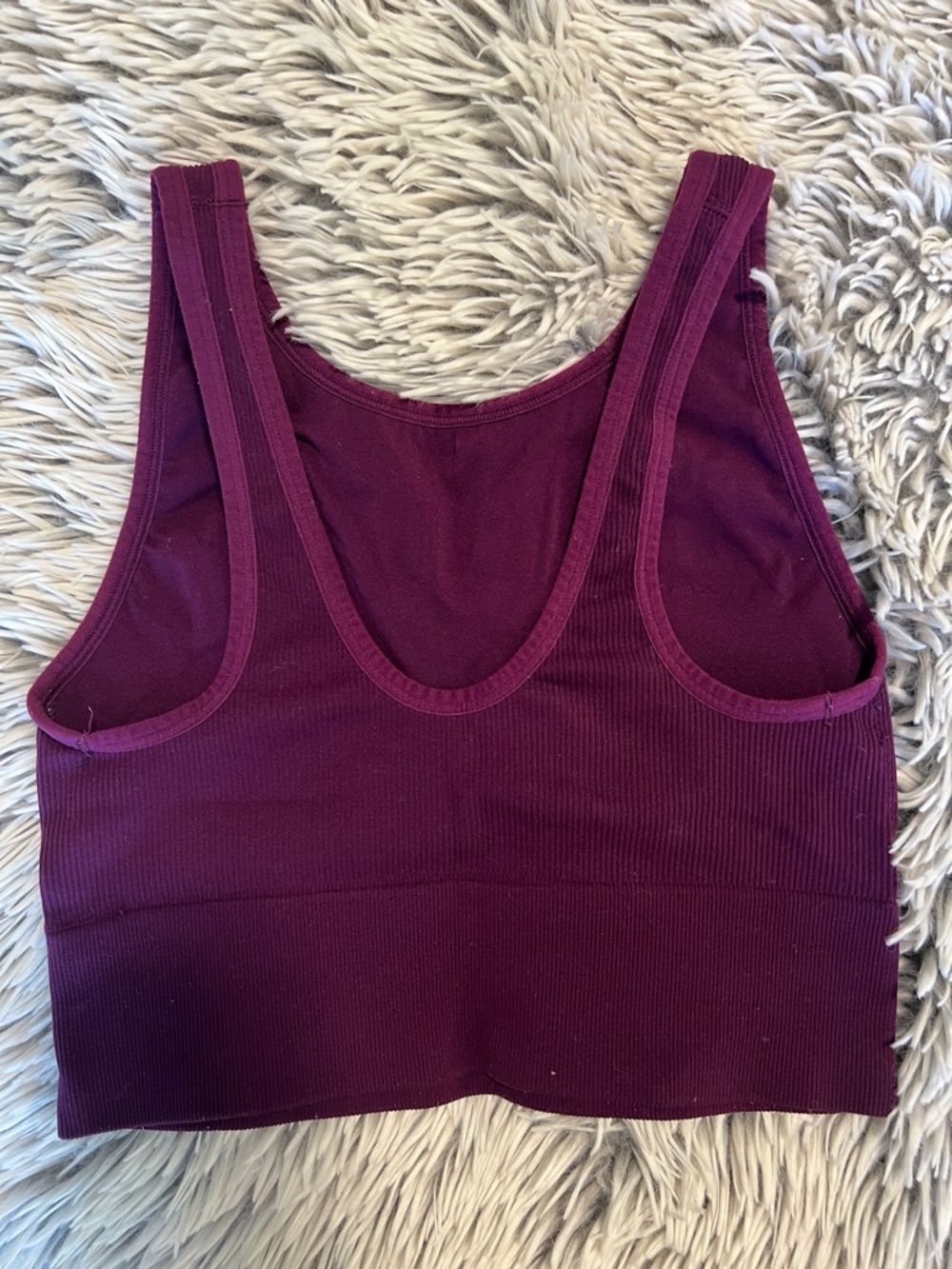 VS Ribbed Stretch Bralette Tank - Plum Sz S